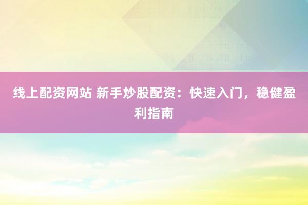 线上配资网站 新手炒股配资：快速入门，稳健盈利指南