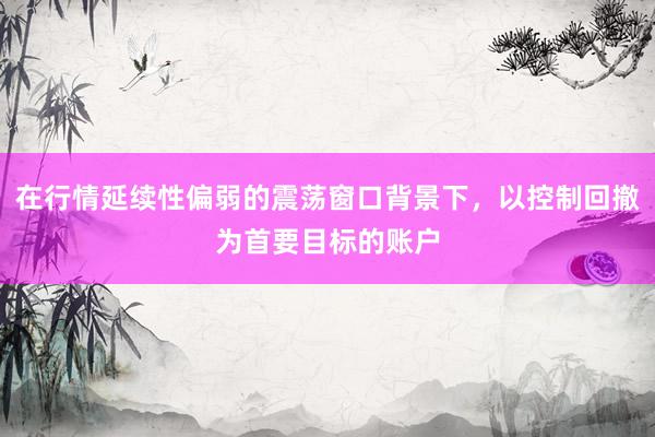 在行情延续性偏弱的震荡窗口背景下，以控制回撤为首要目标的账户