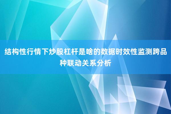 结构性行情下炒股杠杆是啥的数据时效性监测跨品种联动关系分析
