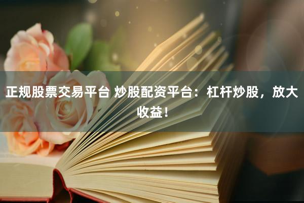 正规股票交易平台 炒股配资平台：杠杆炒股，放大收益！