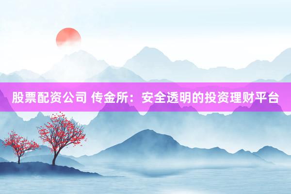 股票配资公司 传金所：安全透明的投资理财平台